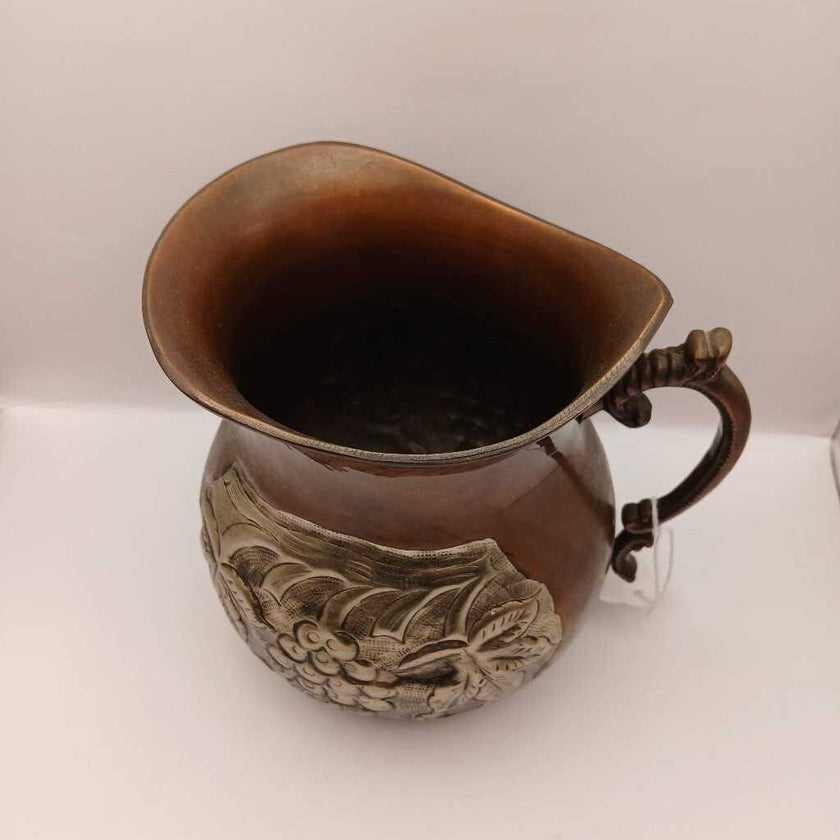 Brass and Silver Grape design Metal Pitcher
