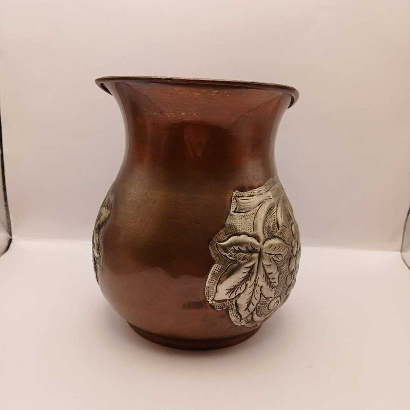 Brass and Silver Grape design Metal Pitcher