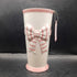 Pink & white bow vase