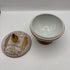 Round Pink & Gold Floral Trinket Dish w/ Lid