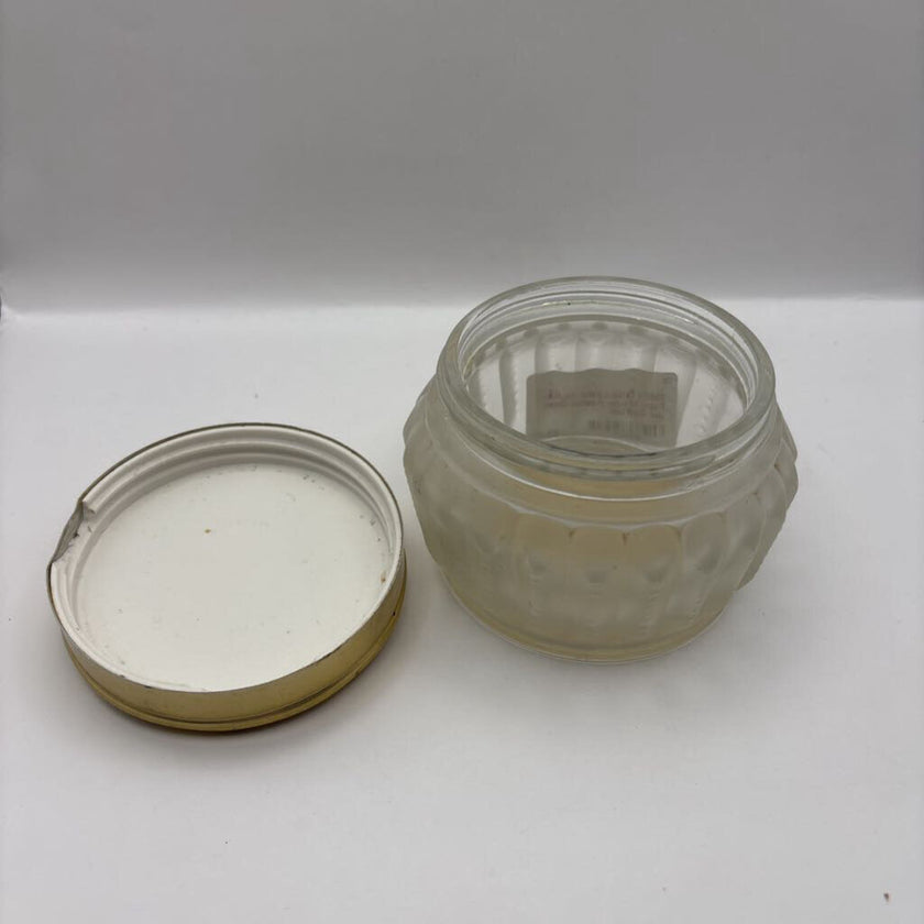 1960's Estee Lauder Re-Nutriv Face Powder Frosted Glass Jar Gold Lid