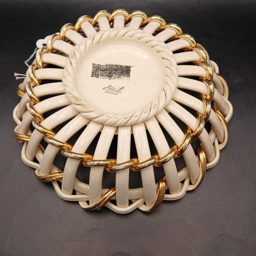 Vintage Porcelain Basket from Spain