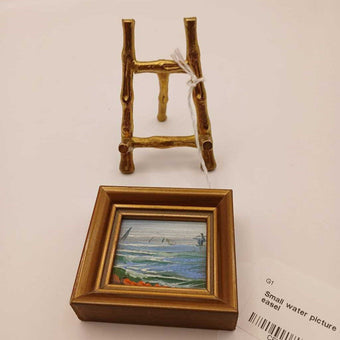 Small water picture on brass easel