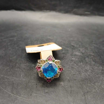 Karis Multistone Costume Jewelry Ring 925 Sterling Silver