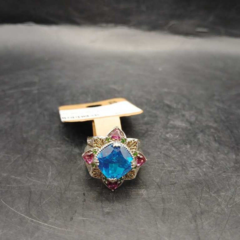 Karis Multistone Costume Jewelry Ring 925 Sterling Silver