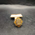 925 Sterling Silver Gold Druzy Yellow Stone Ring