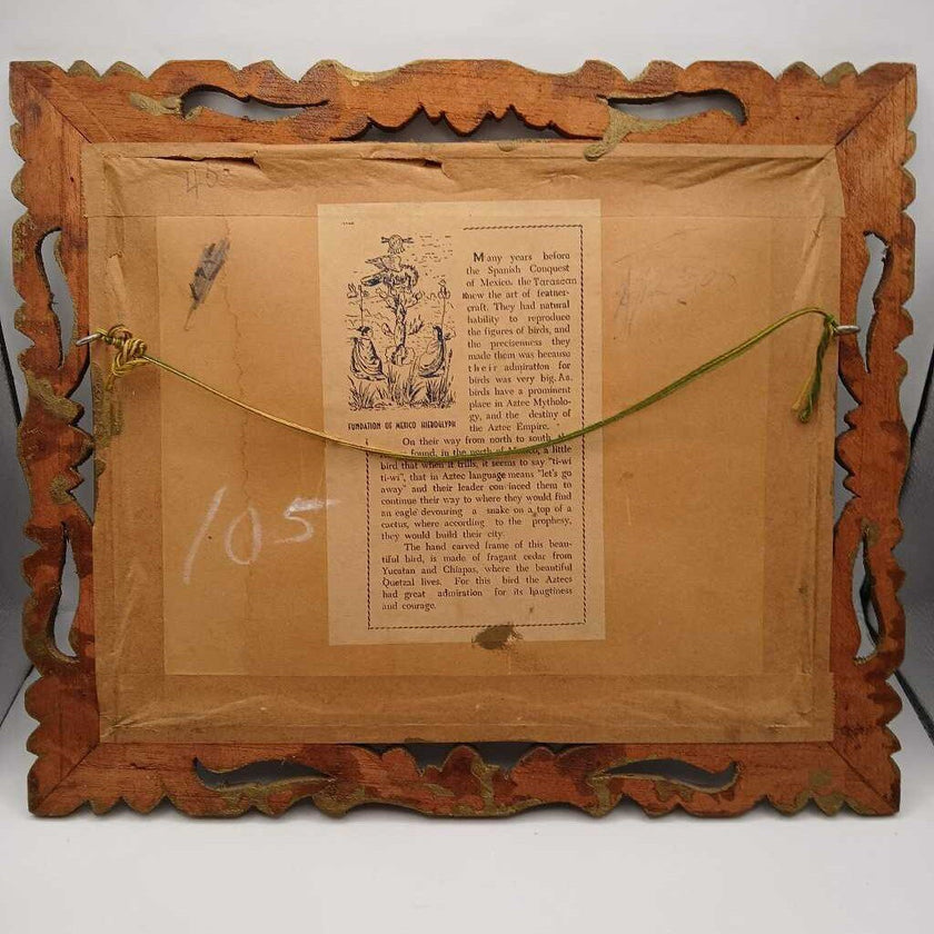 Vintage Americana Folk Art Made Entirely From Feathers, Rare! (P)