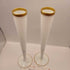 MCM Set of 2 White and Gold Vintage Vases (P)