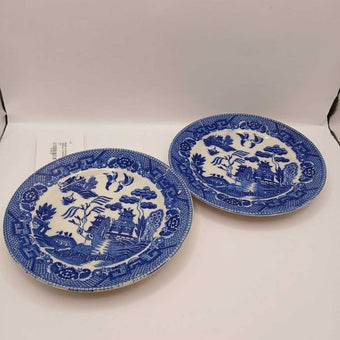 Made in Occupied Japan Blue Willow Transferware Plates (2) (P)