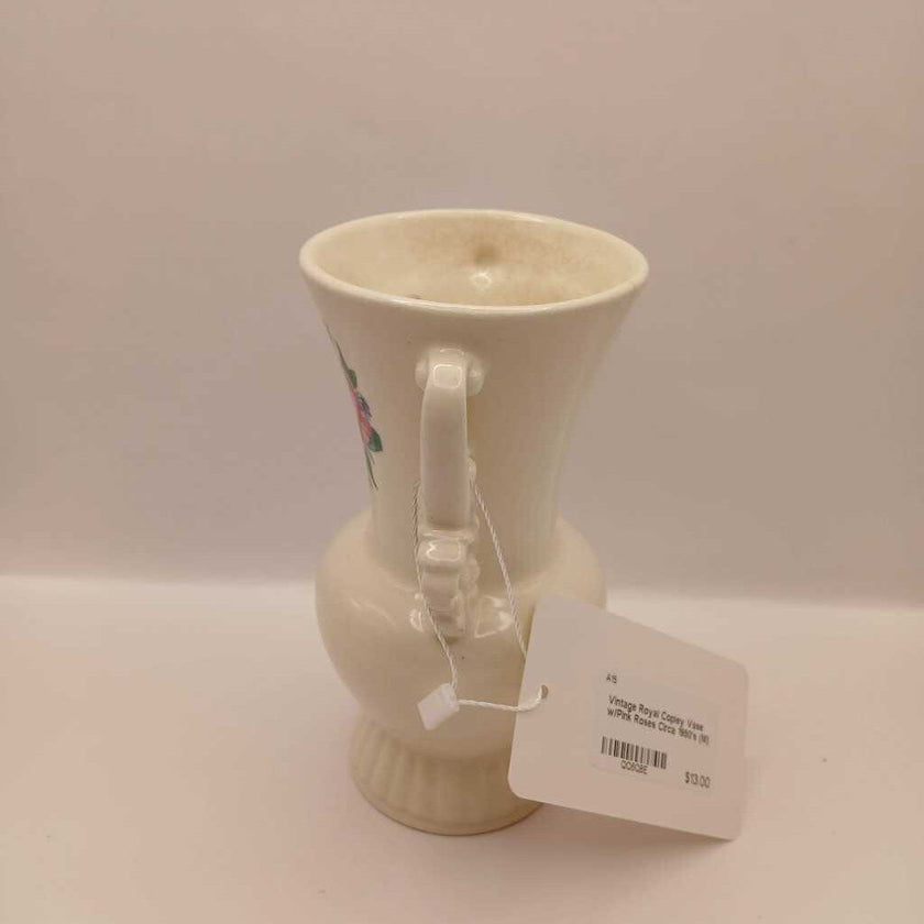 Vintage Royal Copley Vase w/Pink Roses Circa 1950's (M)
