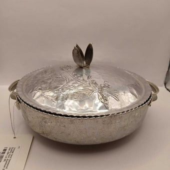 Vintage Hand Hammered Rodney Kent Aluminium Serving Dish with Lid (M)