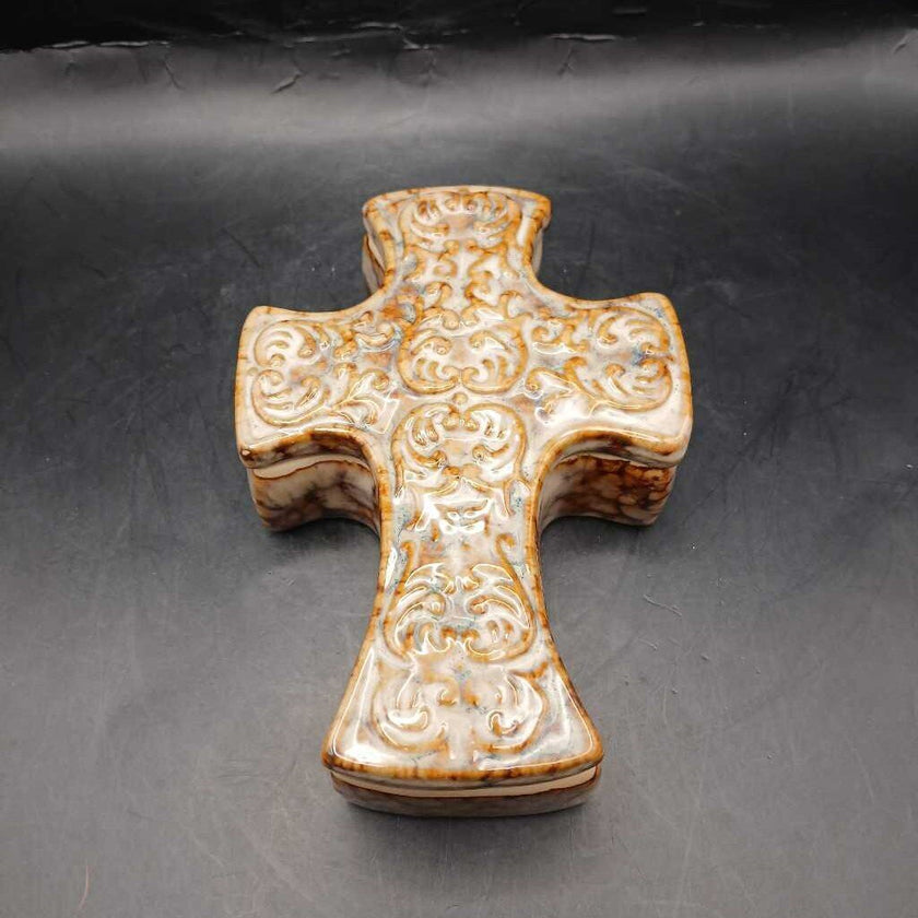 Ceramic cross jewelry box (V)