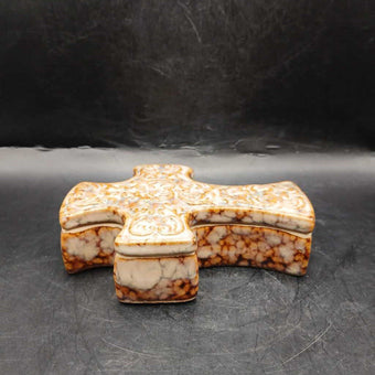 Ceramic cross jewelry box (V)
