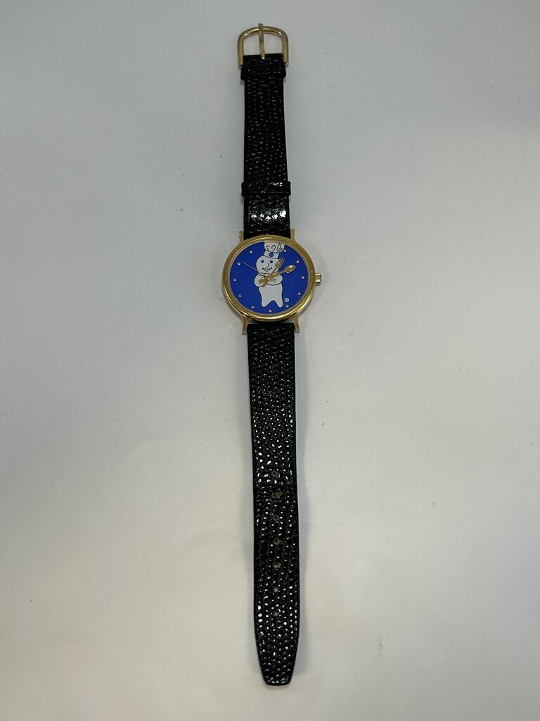 Vintage Pillsbury Dough Boy Watch leather band ( never worn)