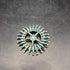 Native American Zuni Sterling Silver Needlepoint Turquoise Pin Broach