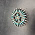 Native American Zuni Sterling Silver Needlepoint Turquoise Pin Broach