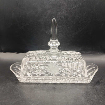 Vtg butter dish with spire lid