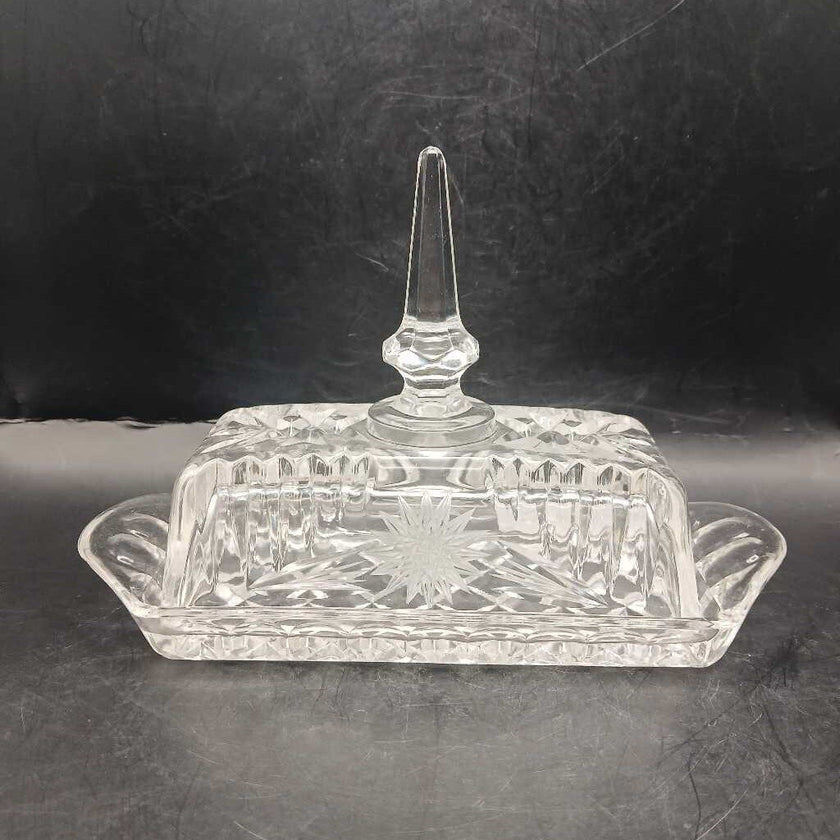 Vtg butter dish with spire lid
