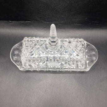 Vtg butter dish with spire lid