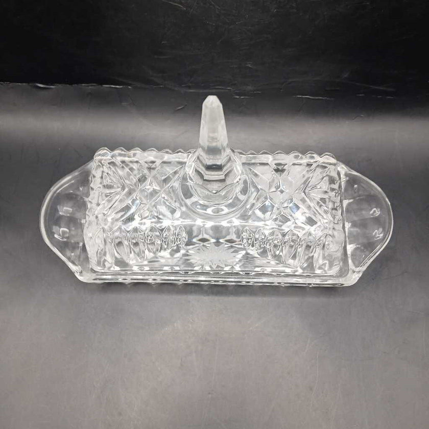 Vtg butter dish with spire lid