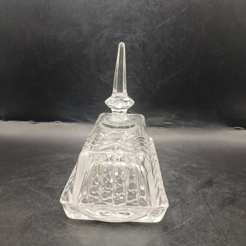 Vtg butter dish with spire lid