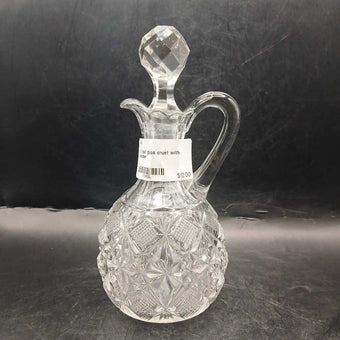 Vtg cut glass cruet with stopper