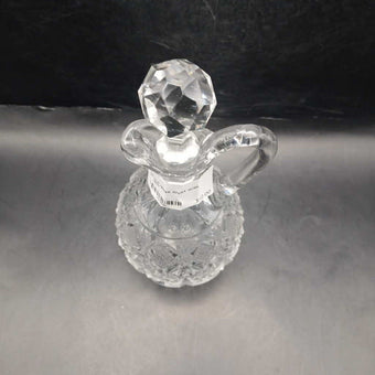 Vtg cut glass cruet with stopper