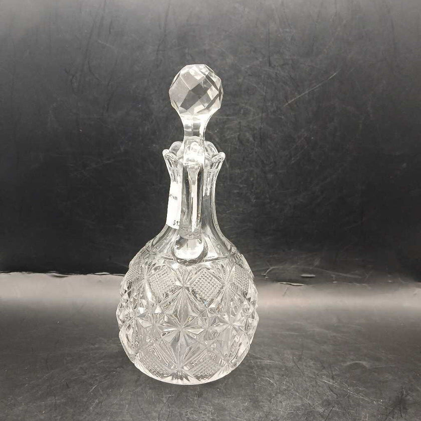 Vtg cut glass cruet with stopper