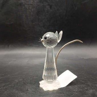 Vintage Swarovski Crystal Tall Cat Flexible Tail 7634 NR 070 Retired RARE