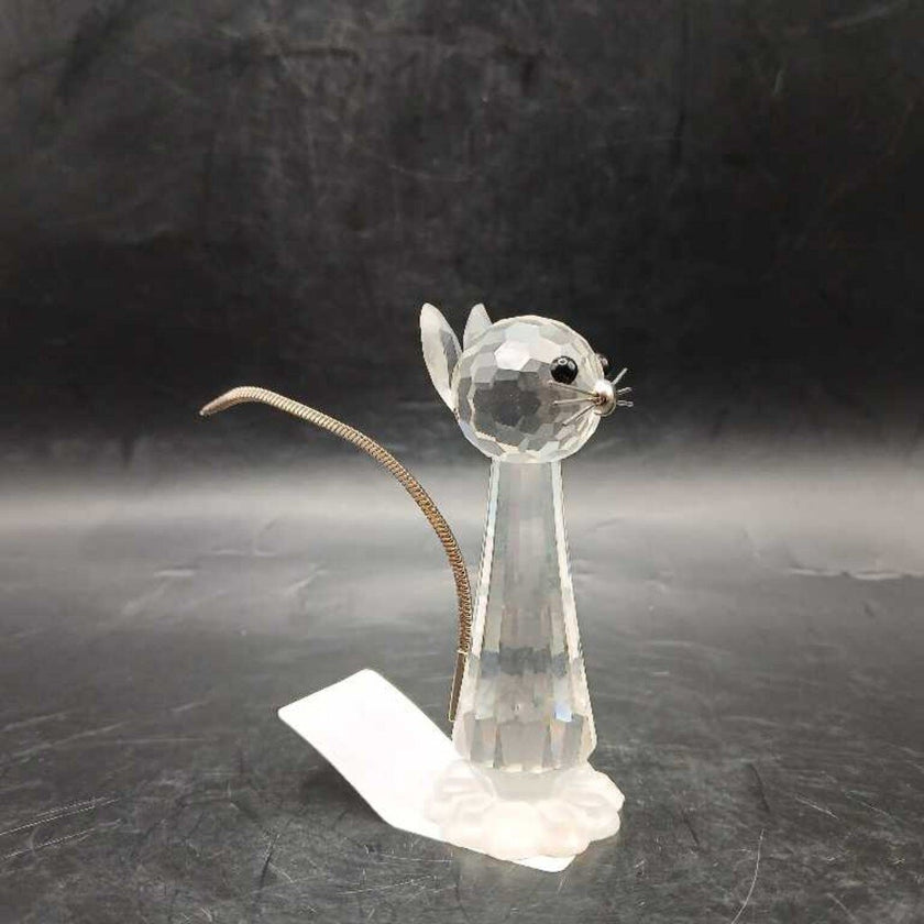Vintage Swarovski Crystal Tall Cat Flexible Tail 7634 NR 070 Retired RARE
