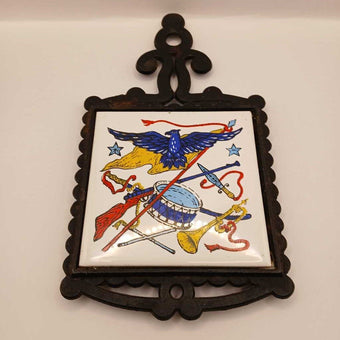 Vintage Cast Iron and Tike Patriotic Eagle Trivet (P)