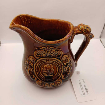 Antique 1800s Bennington Pottery Stoneware Pitcher (P)