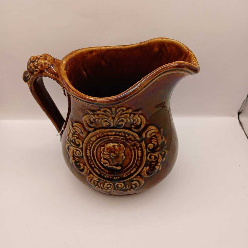 Antique 1800s Bennington Pottery Stoneware Pitcher (P)