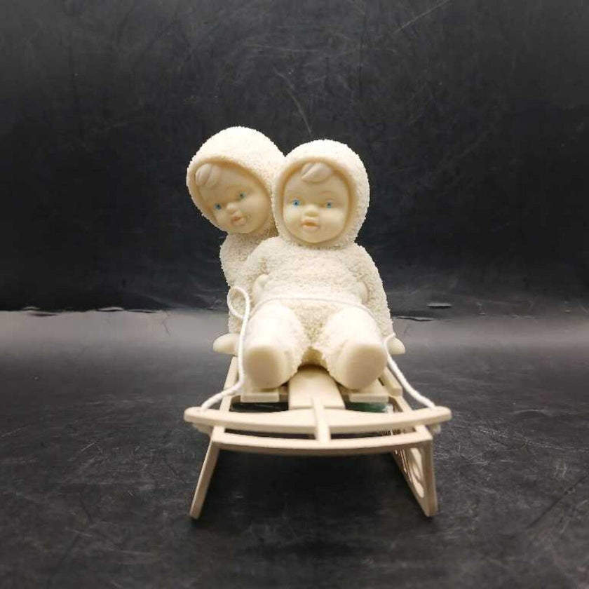 Dept 56 Snowbabies Two Little Babies on the Go Sled