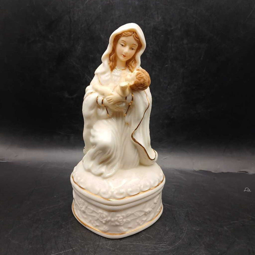 Mother and Child Trinket Box w/Rosary
