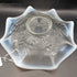 Northwood Opalescent Blossom & Palm Ruffled Glass Bowl Dish