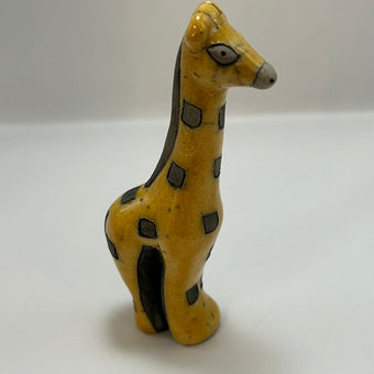 Vintage Raku Giraffe- Gold & Grey