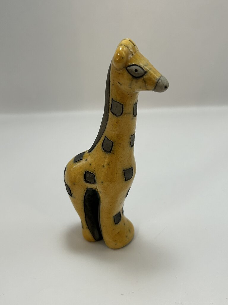 Vintage Raku Giraffe- Gold & Grey