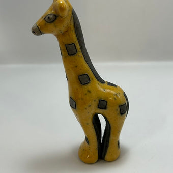 Vintage Raku Giraffe- Gold & Grey