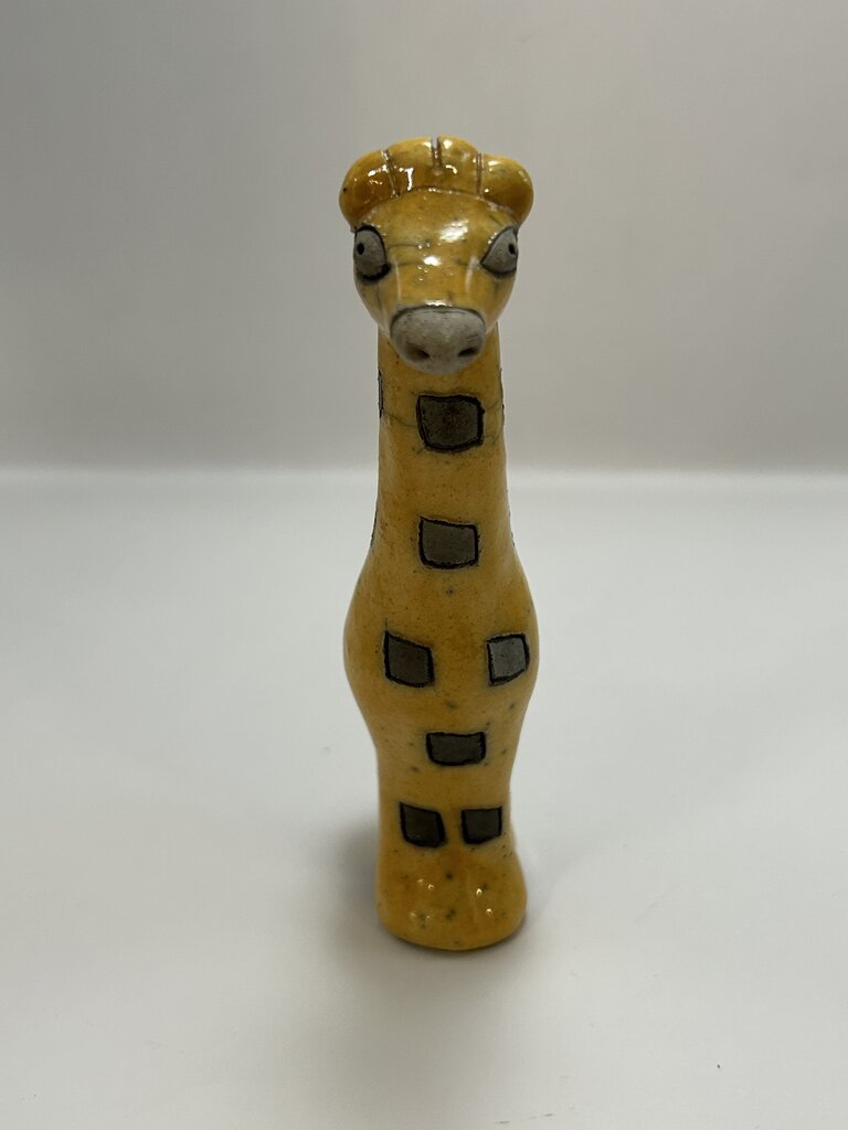 Vintage Raku Giraffe- Gold & Grey