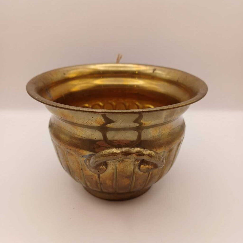Brass Round Planter with Handles