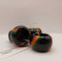 70s Hand Painted Rainbow Black Lacquered Wood Napkin Rings Set of 4 Made in India