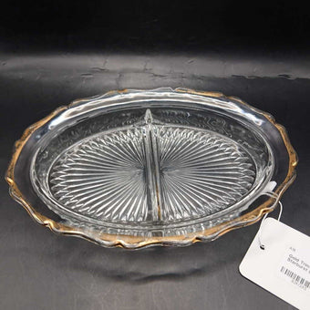 Gold Trim Vintage Jeanette Starburst Divided Dish (P)
