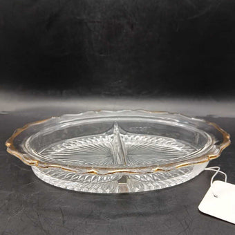 Gold Trim Vintage Jeanette Starburst Divided Dish (P)