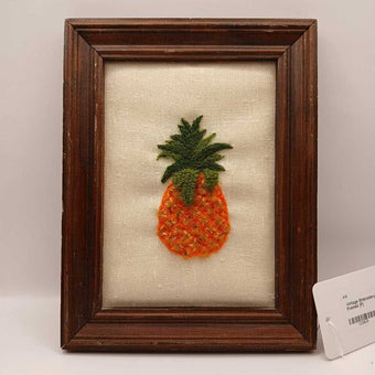 Vintage Embroidery Pineapple Framed (P)