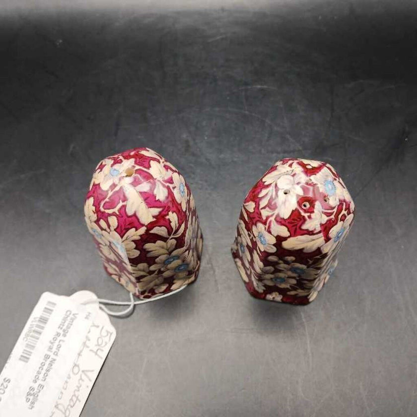 Vintage Lord Nelson English Chintz Royal Brocade S&P