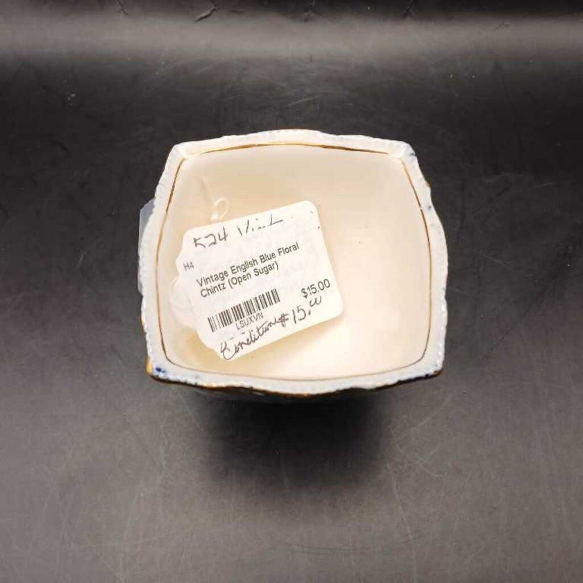 Vintage English Blue Floral Chintz (Open Sugar)