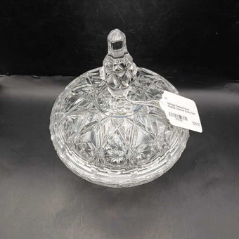 Vintage Footed Round Crystal Covered Candy Dish