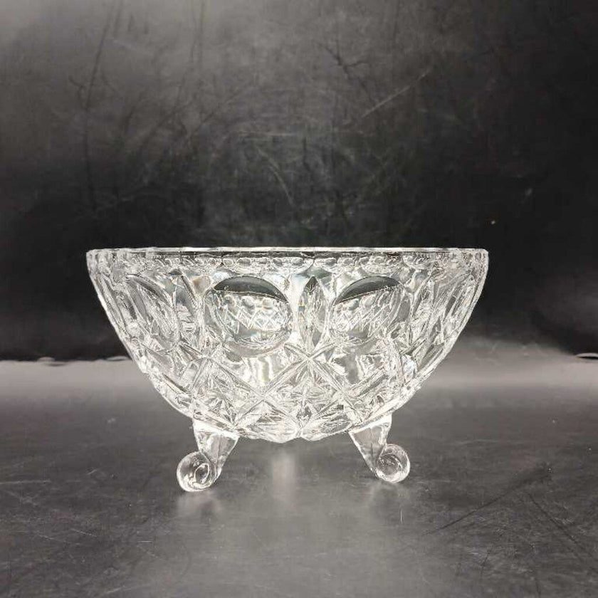 Vintage Footed Round Crystal Covered Candy Dish