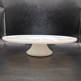Vintage Anchor Hocking Fire King Milk Glass Cake Stand